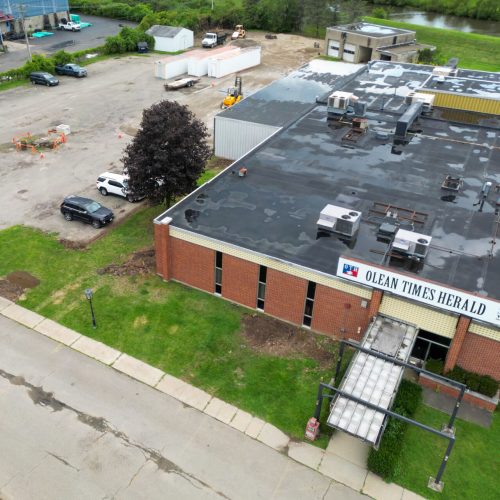 Crews work to the south of the Olean Times Herald building on Norton Drive in Olean. Bob Clark/Olean Times Herald